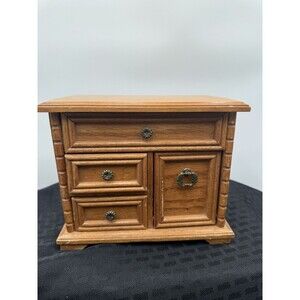 Vintage Black Ak Carved Jewelry Box